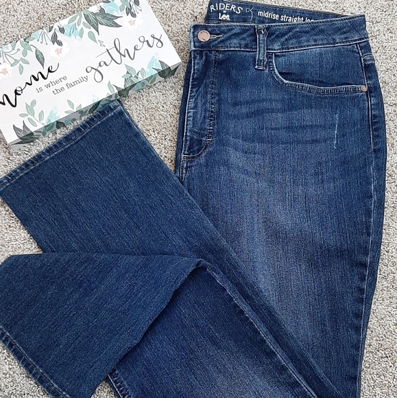 lee rider jeans mid rise straight leg